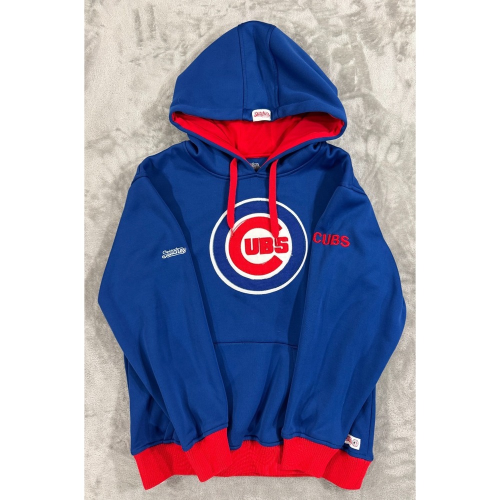 Chicago Cubs Hoodie Sweatshirt Mens S Blue‎ Stitches Pullover Baseball MLB Poly